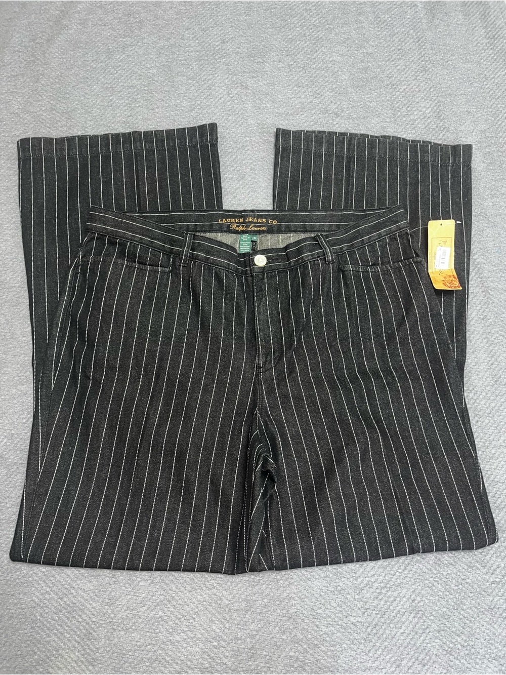 Lauren Jeans Co. Black Pinstripe Pants size 16